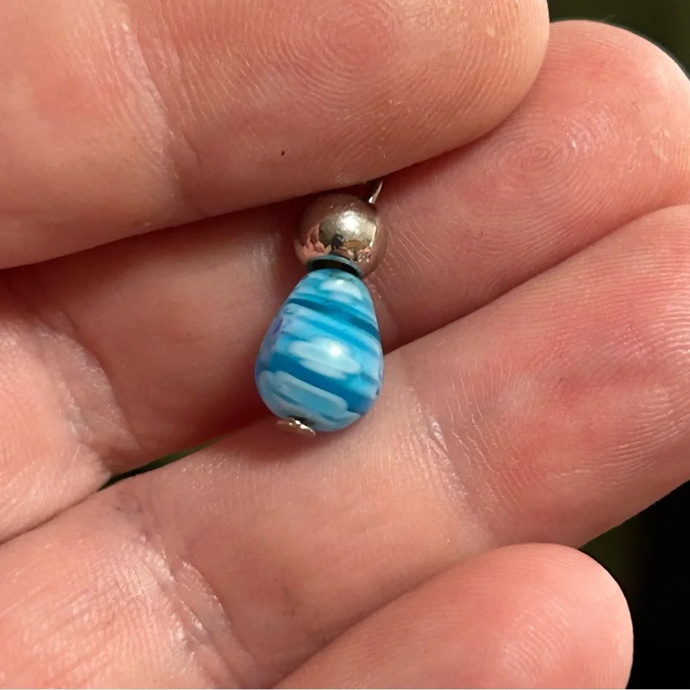 Handcrafted salvaged vintage millefiori glass pendant on chain necklace
